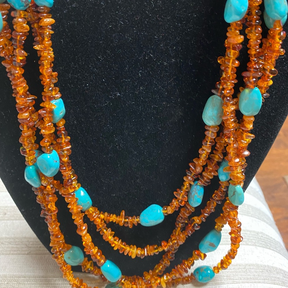 Jay King Turquoise and Amber Necklace